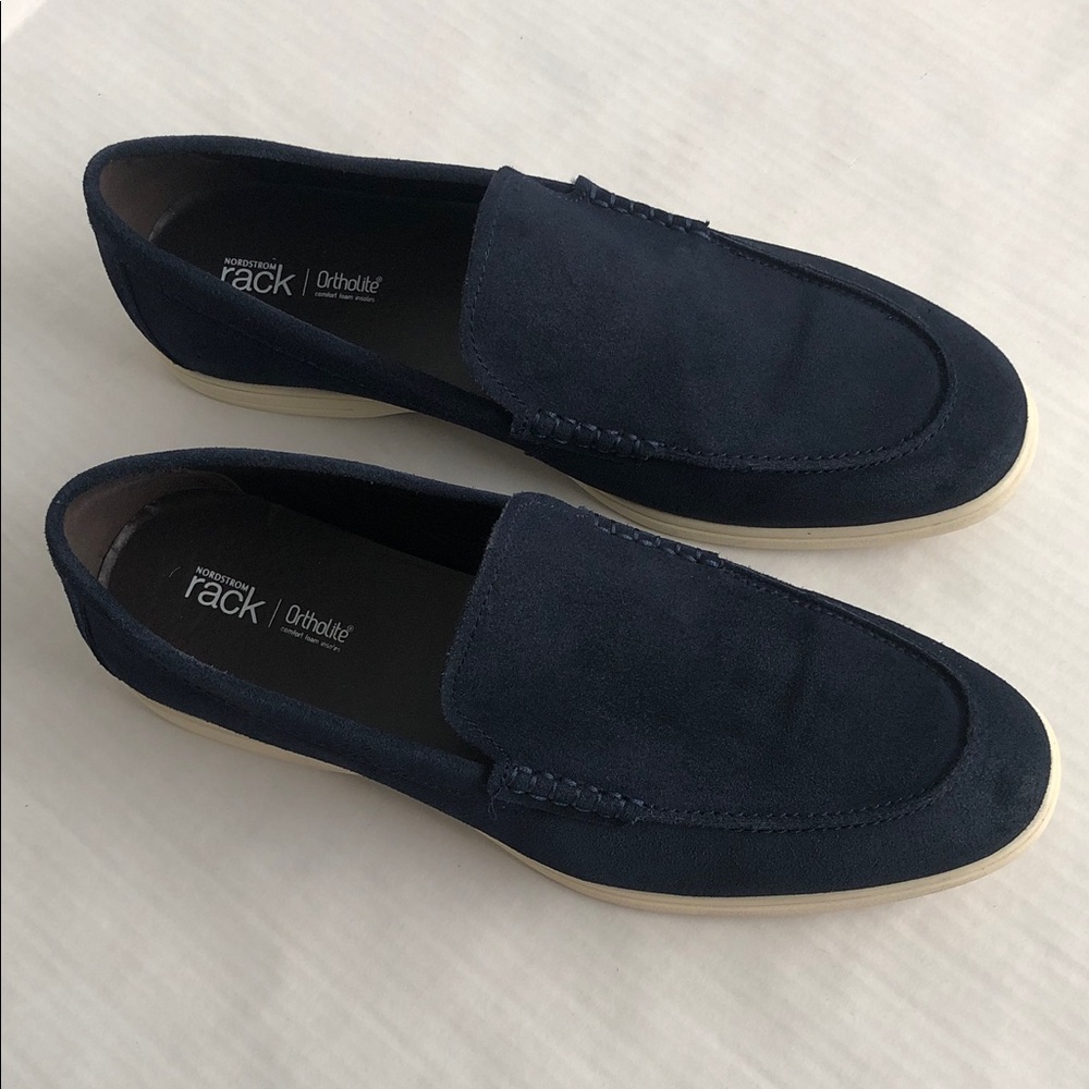 Nordstrom Rack Men’s Navy Blue Leather Loafers Size 12